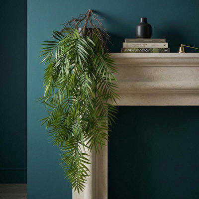 B&Q -  90Cm Artificial Palm Fern Plant Hanging Faux Tropical Greenery