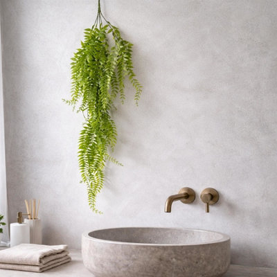 Leaf 100Cm Artificial Trailing Green Hanging Fern Plant Wired Top Stems from B&Q