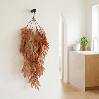 B&Q -  75Cm Artificial Foliage Plant Dusty Orange Hanging Faux Greenery