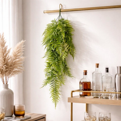 Leaf 80Cm Artificial Trailing Fern Plant Hanging Faux Greenery Premium from B&Q