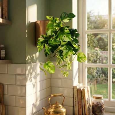 Leaf 25Cm Artificial Trailing Variegated Monstera Vine Plant Premium from B&Q