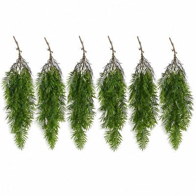 B&Q -  Pack Of 6 X 90Cm Artificial Palm Fern Plant Faux Tropical Greenery