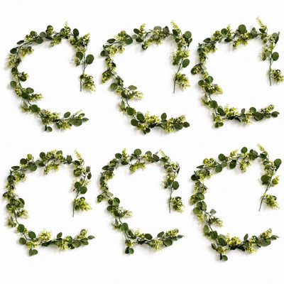 Leaf Pack Of 6 X 160Cm Artificial Eucalyptus Garland Plant Greenery Vine from B&Q