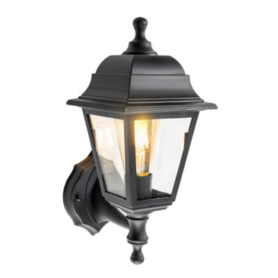 CGC Lighting Cgc Black Outdoor Wall Light Lantern Vintage Ip44 E27 Traditional Porch Security Polycarbonate Weatherproof from B&Q