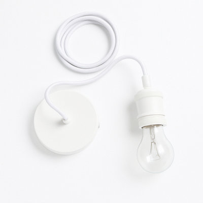 Cgc Lighting Unisex White 'Cassie' Matt 1.5M Adjustable E27 Ceiling Pendant & Matching Ceiling Rose - Image 3