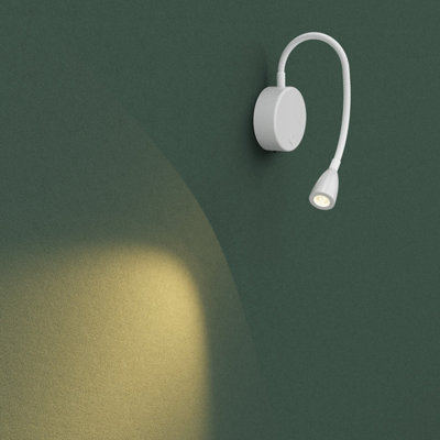 CGC Lighting Cgc Matilda White Adjustable Flexible Neck Led Rechargeable Magnetic Usb Reading Bedside Wall Light from B&Q