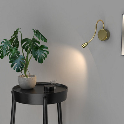 CGC Lighting Cgc Matilda Satin Gold Adjustable Flexible Neck Led Rechargeable Magnetic Usb Reading Bedside Wall Light from B&Q