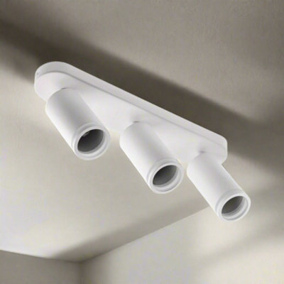 CGC Lighting Cgc Solis White Triple Gu10 Ceiling Spotlight With Halo Ring Adjustable Spot Bar from B&Q