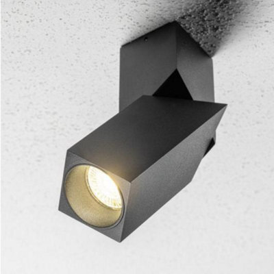 CGC Lighting Cgc Aries Black Adjustable Surface Mount Rectangular Gu10 Ceiling Spotlight from B&Q