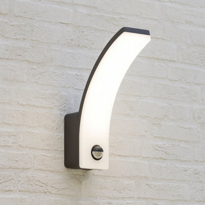 CGC Lighting Cgc Mateo Curved Led Wall Light With Pir Motion Sensor Full Opal Front Diffuser from B&Q
