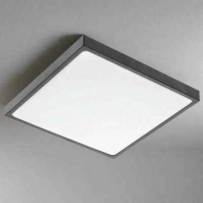 CGC Lighting Altar Black Square Led Ceiling Light4000K24W1680LmIp44 from B&Q