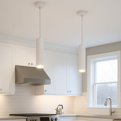 CGC Lighting Cgc Solis White Suspended Cylinder Ceiling Light from B&Q
