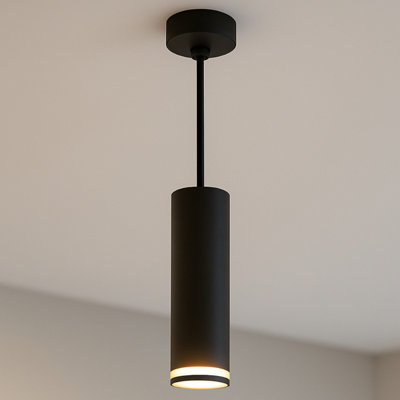 CGC Lighting Cgc Solis Black Suspended Cylinder Ceiling Light from B&Q