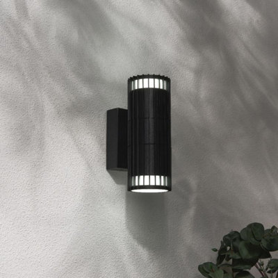 CGC Lighting Cgc Lilly Black Ribbed Gu10 Up & Down Outdoor Wall Light Ip44 from B&Q