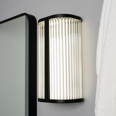 CGC Lighting Cgc Anais Matt Black 8W Led Wall Light Ribbed Diffuser from B&Q