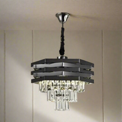CGC Lighting Cgc Kyla Grey Smoke And Crystal Adjustable Ceiling Light Pendant from B&Q