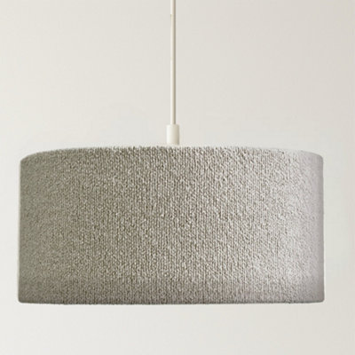 CGC Lighting Cgc Petra 45Cm Large Grey Boucle Ceiling Or Table Lamp Shade