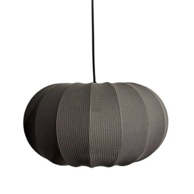 CGC Lighting Cgc Lila Grey Oval Stretch Ribbed Cotton Fabric Lampshade from B&Q