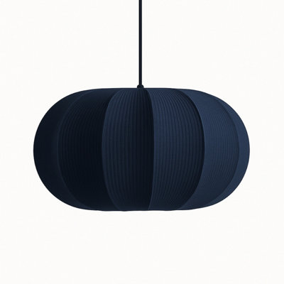 CGC Lighting Cgc Lila Navy Oval Ribbed Stretch Cotton Fabric Lampshade from B&Q
