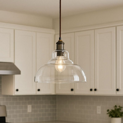 CGC Lighting Cgc Giselle Clear Glass Dome Diner Lampshade from B&Q