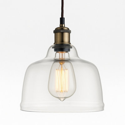 CGC Lighting Cgc Honey Clear Glass Dome Diner Lampshade from B&Q