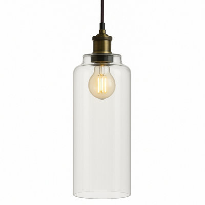 CGC Lighting Cgc Margot Clear Glass Cylinder Lampshade from B&Q