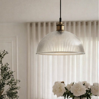 Cgc Lighting Unisex Clear Cgc Tess Glass Ribbed Dome Lampshade - Image 3