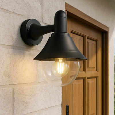 CGC Lighting Cgc Martina Black Outdoor Wall Lantern Light With Clear Diffuser from B&Q