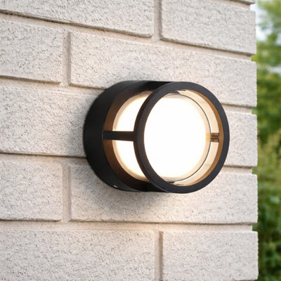 CGC Interiors Cgc Hudson Black & White Round Led Outdoor Wall Or Ceiling Light from B&Q