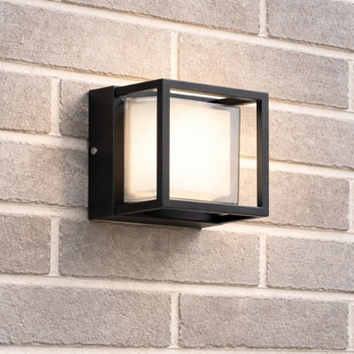 CGC Interiors Cgc Hudson Black & White Square Led Outdoor Wall Or Ceiling Light from B&Q