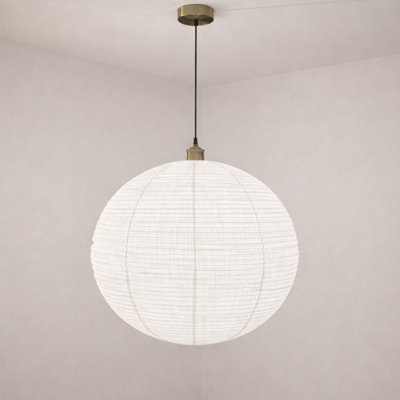 Cgc Interiors Light/White Cgc Sybil Linen Round Globe Easy Fit Hand Made Lampshade Large B&Q
