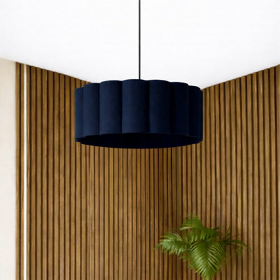 CGC Lighting Cgc Maria Scalloped Navy Drum Lampshade Large 48Cm from B&Q