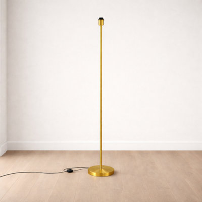 CGC Interiors Cgc Lena Brushed Gold Straight Floor Lamp from B&Q