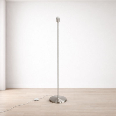 CGC Interiors Cgc Lena Brushed Nickel Straight Floor Lamp from B&Q