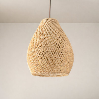 CGC Interiors Cgc Enya Natural Rattan Easy Fit Hand Made Lampshade from B&Q