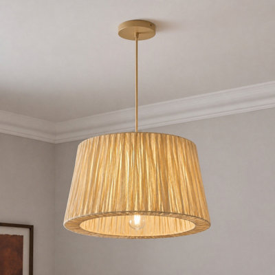 B&Q -  Cgc Tove Straw Paper Large Easy Fit Hand Made Lampshade - Image 3