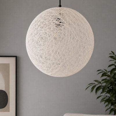 CGC Lighting Cgc Clara Cream Large 40Cm Round Globe Rattan Weave Lampshade from B&Q
