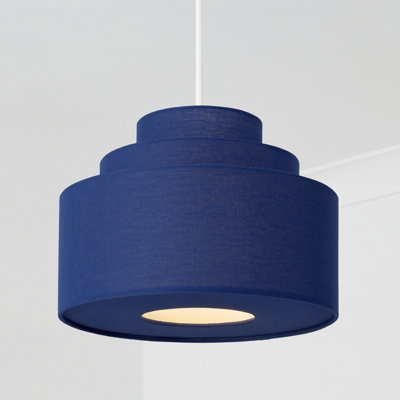 CGC Lighting Cgc Selina Tiered Layered Lampshade Navy Fabric from B&Q