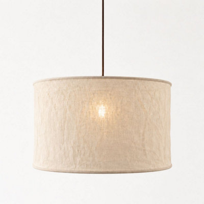 CGC Interiors Cgc Sicilia Oatmeal Linen Large 50Cm Round Drum Diffuser Lampshade from B&Q