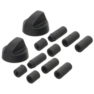 B&Q -  Black Knob With Five Adapters For AegElectroluxZanussi OvensPack Of 2