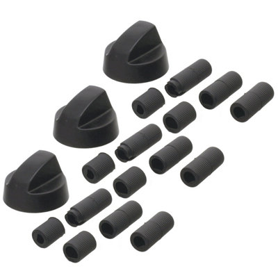 Black Knob With Five Adapters for AEG, Electrolux, Zanussi Ovens - Pack of 3 - Image 2
