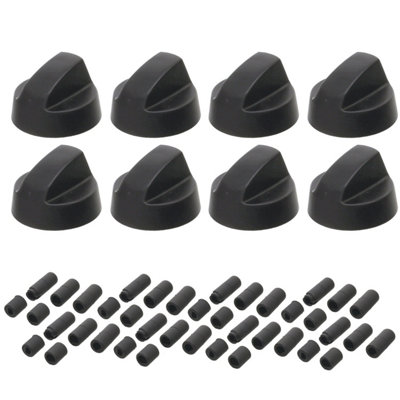 B&Q -  Black Knob With Five Adapters For BoschSiemensNeff OvensPack Of 8