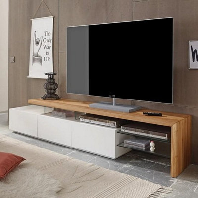 Furniture in Fashion Alanis Wooden Tv Stand With Storage In Knotty Oak And Matt White from B&Q