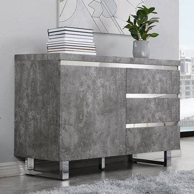 Furniture in Fashion Sydney Small Sideboard With 1 Door 3 Drawer In Concrete Effect from B&Q