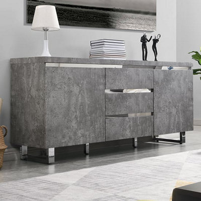 Furniture in Fashion Sydney Large Sideboard With 2 Door 3 Drawer In Concrete Effect from B&Q