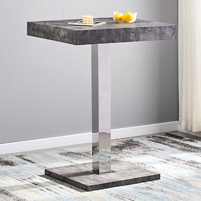 Furniture in Fashion Topaz Square Wooden Bar Table In Concrete Effect from B&Q