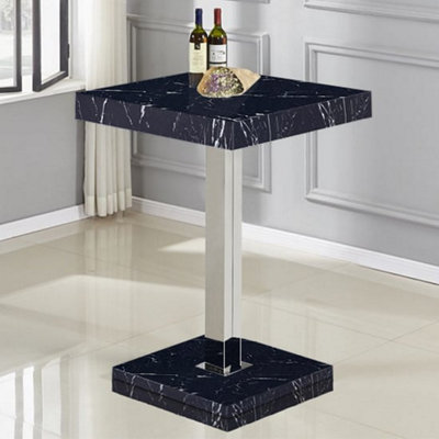 Furniture in Fashion Topaz High Gloss Bar Table Square In Milano Marble Effect from B&Q