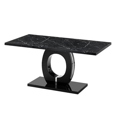 Furniture in Fashion Halo High Gloss Dining Table In Milano Marble Effect from B&Q