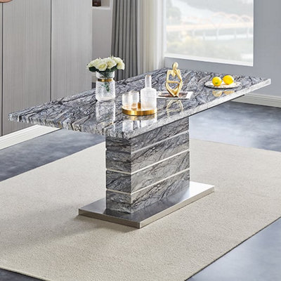 Furniture in Fashion Parini Small Extending Dining Table In Melange Marble Effect from B&Q