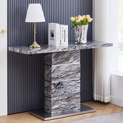 Furniture in Fashion Parini High Gloss Console Table In Melange Marble Effect from B&Q